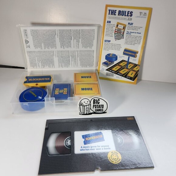 Blockbuster Party Game Movie Trivia Board Game Night VHS Case Cards Buzzer New - Picture 2 of 7
